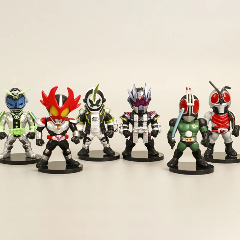 Bandai Q Версия 6 моделей аниме фигурки Камен Райдер маскарадный человек Симпатичная