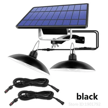 

Solar Pendant Light Outdoor Indoor Solar Lamp Double Head With Line Warm White/White Lighting For Camping Home Garden Yard Lamp
