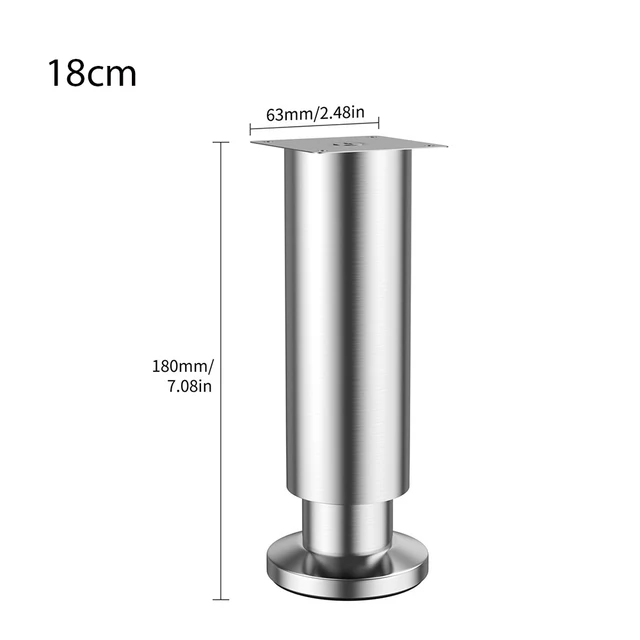 1pcs 8-30cm metal adjustable furniture legs stainless steel furniture replacement legs for tables cabinets TV cabinets sofa feet 18cm-1pcs