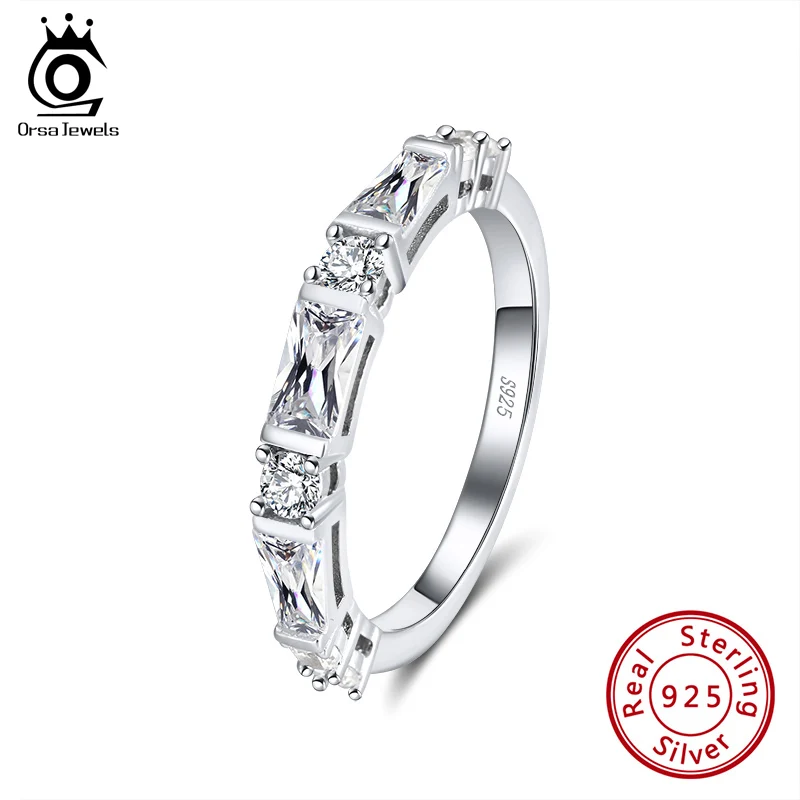 ORSA JEWELS стильное изысканное свадебное кольцо на палец из настоящего серебра с