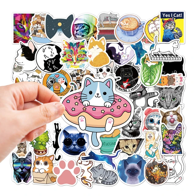 45 Pcs Cute Cat Stickers Vinyl Decals Animals Kitten Sticker For Bottles  Laptop Computer Phone DIY Diary Scrapbooking Decoration - AliExpress