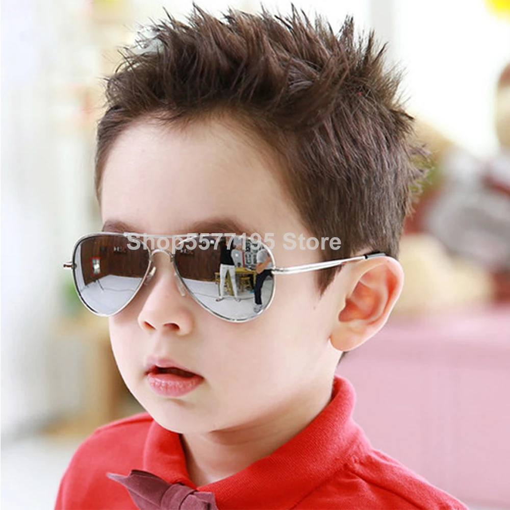 Brand Child Sunglasses Mirror Glasses Metal Pilot Sunglasses For Girl