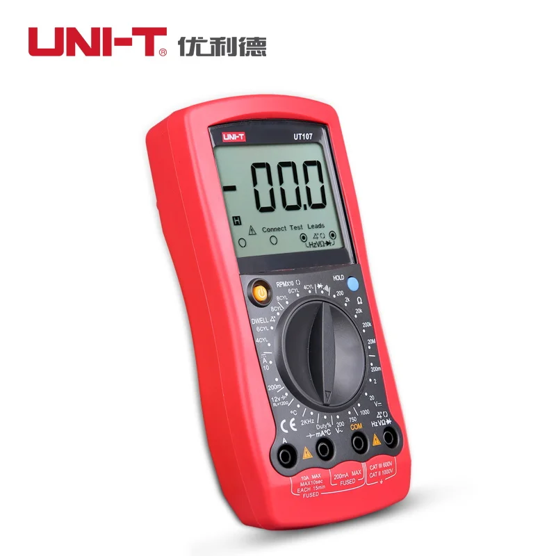 Uni-T UT105/UT107 цифровой мультиметр Рабочий цикл тестер esr метр Транзистор тестеры автоматический multimetro профессиональный автомобиль
