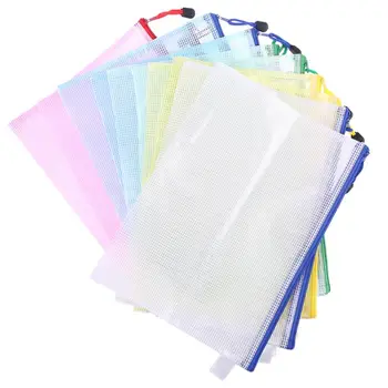 10pcs/lot A4  Mesh Gridding Waterproof Zip Bag Document Pen Filing Products Pocket Folder Free shipping Office & School Supplies 1