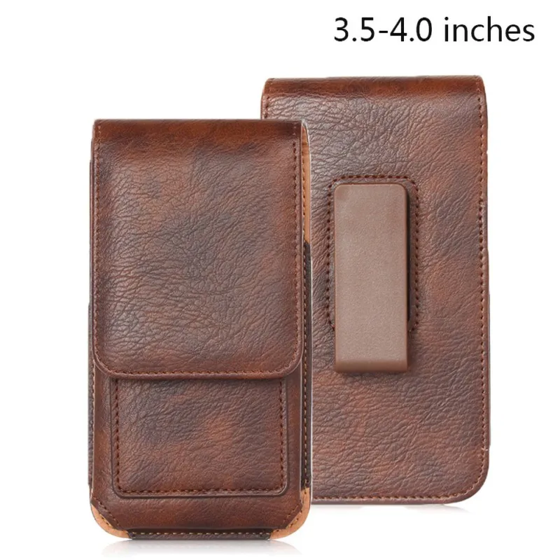 3.5-4.0 inch Высококачественный чехол для телефона с хорошей текстурой, держатель для карт, сумка для хранения телефона на пояс для смартфона 3,5-6,3 дюймов - Цвет: 3.5-4.0 inch