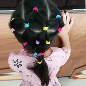 

100 Pcs Mini Hair Band Fashion Candy Color Rubber Ties Ring Elastic Hair Rope Ponytail Holder For Kids Hair Styling Accessories