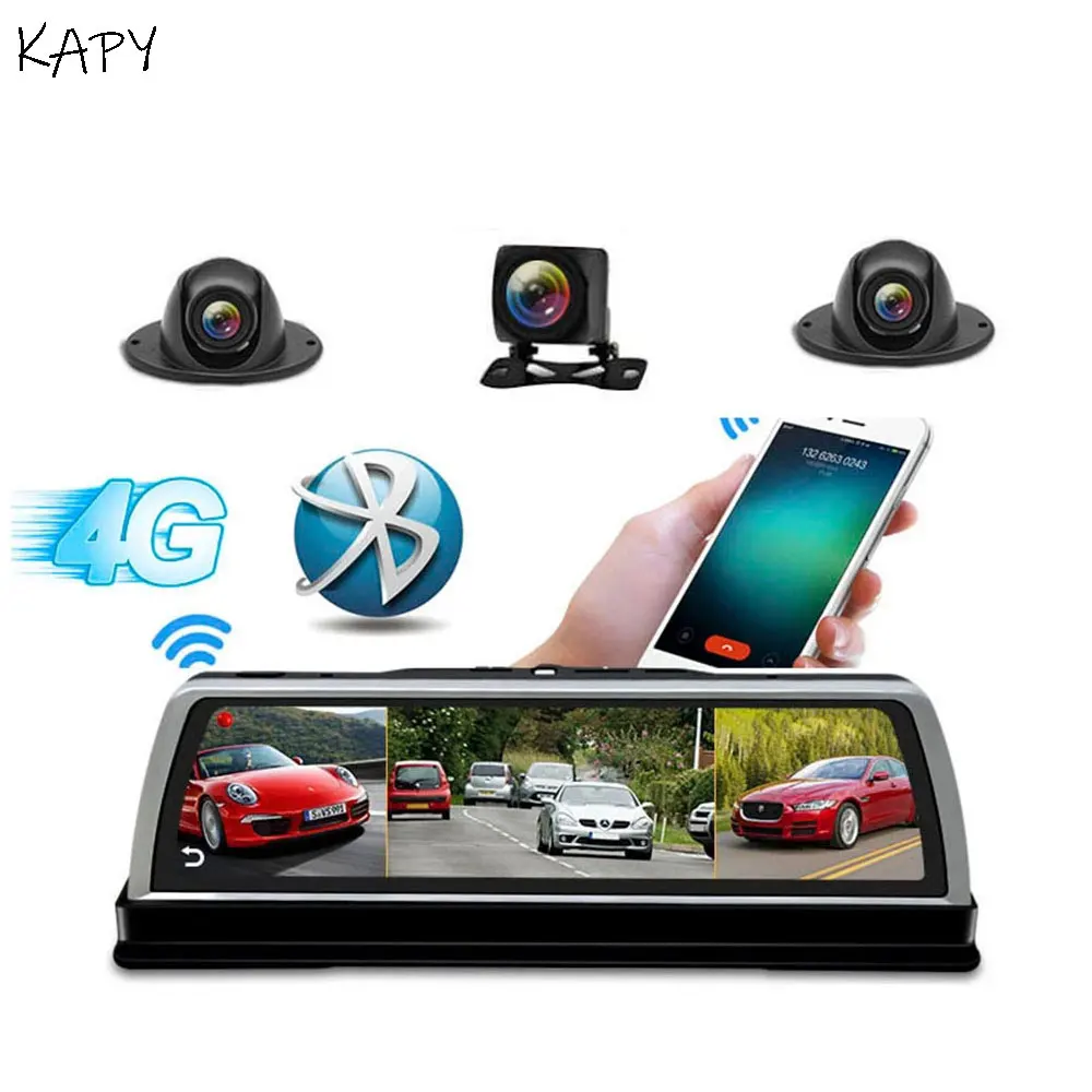 

2023 Newely Car DVR Dashcam 4G 4 Channel ADAS Android 10 Inch Center Console Mirror GPS WiFi FHD 1080P Rear Lens Video Recorder