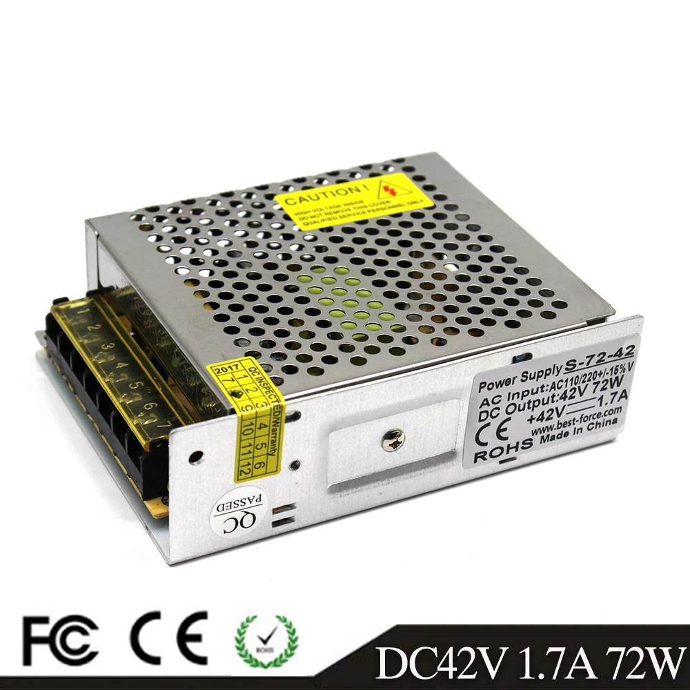 Универсальный Регулируемый импульсный источник питания DC42V 1.7A 72W трансформатор