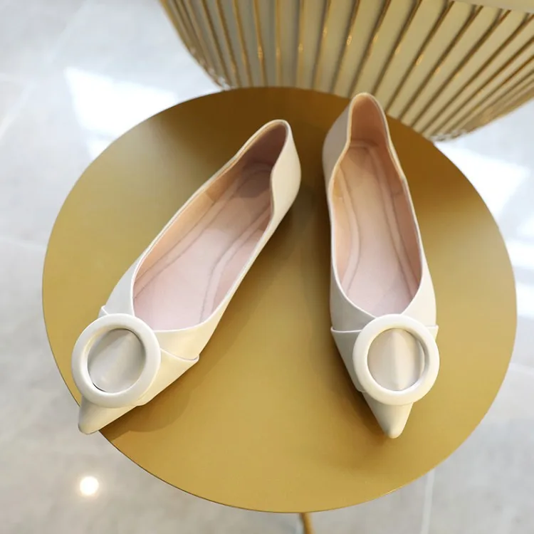 

2020 Spring New Style Square Head Low Heel Solid Color Casual Versatile Fashion Popular Viscose Specific Sheepskin PU Leather