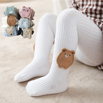 

Kids Girls Cotton Ribbed Pantyhose Toddler Child Autumn Warm Knit Cartoons Princess Tights Newborn Infant Pants Baby Accessories