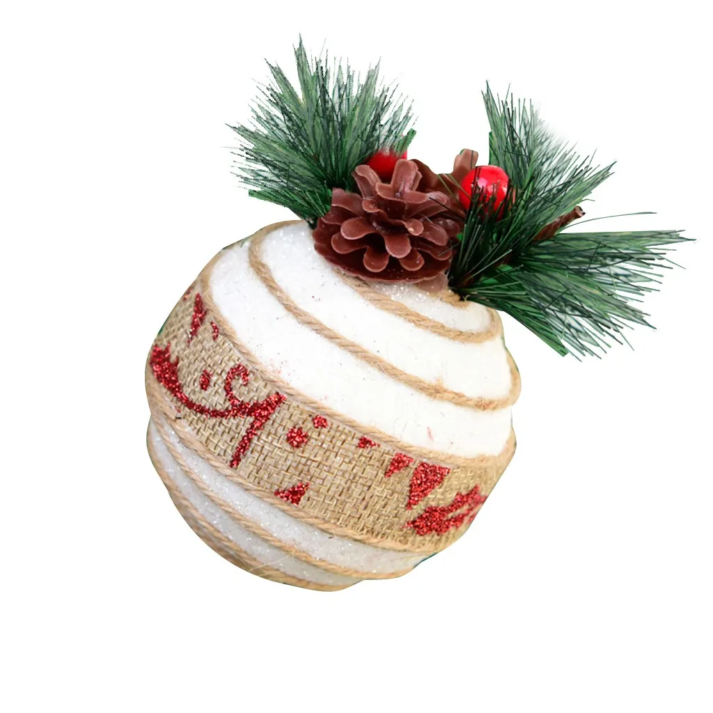 Декоративный шар Рождественский шар украшения для рождественской елки Декор для рождественского праздника белый Мешковина Рождество украшение дома шар