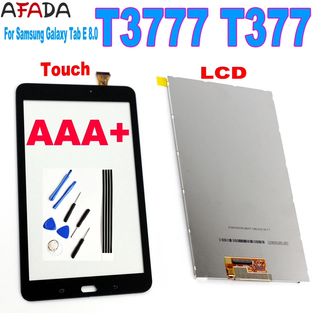 

AA+ For Samsung Galaxy Tab E 8.0 T3777 T377 Touch Screen Sensor Digitizer Glass Panel + LCD Display Screen Panel Monitor Repair