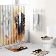 Африканский женский европейский и американский стиль, ковер для ванной комнаты, занавеска для душа, индивидуальный абсорбирующий Противоскользящий коврик, четыре для одного комплекта