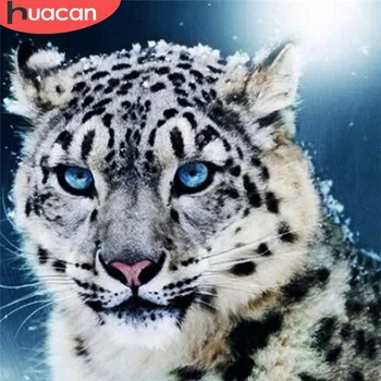 

HUACAN 5D DIY Diamond Painting Leopard Snow Cross Stitch Sale Diamond Embroidery Animal Picture Of Rhinestone Handmade Gift