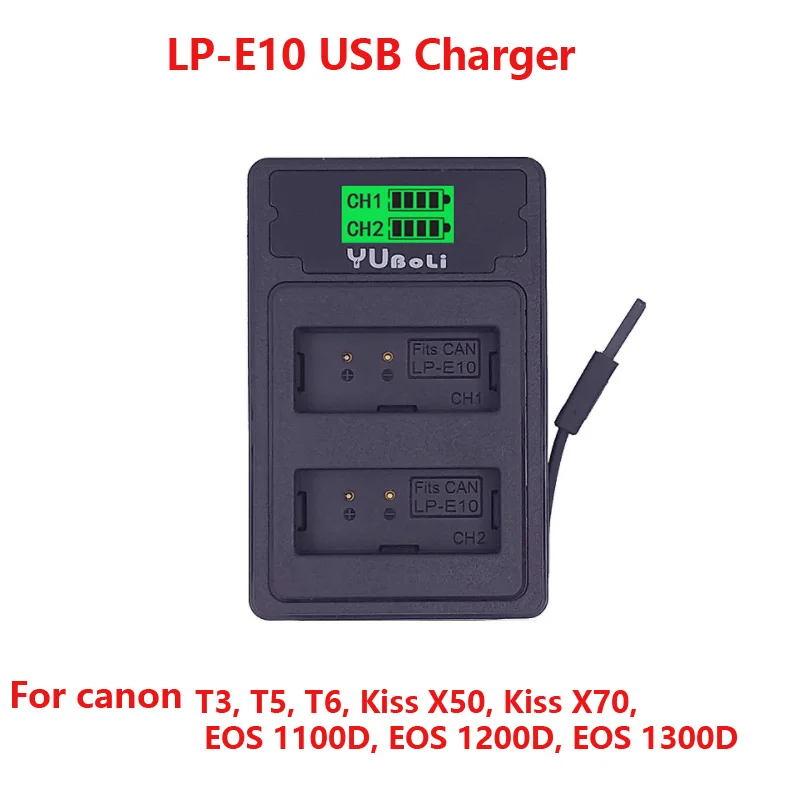 LP-E10 5 штук в наборе USB Порты и разъёмы цифровой Камера Батарея Зарядное устройство для Canon LP-E10 LP-E17 LP-E12 LP-E5 LP-E6 LP-E8 - Цвет: LP-E10