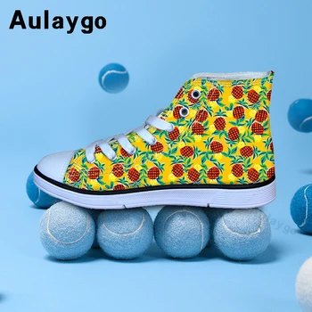 

Aulaygo 3D Pineapple Print Kids Shoes 2020 Summer Children Cute Fruit Soft Canvas Casual Shoes Boys Girls Outdoor Flat Custom