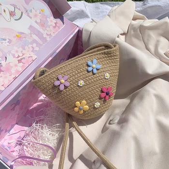 

Small Simple Women Messenger Bags Dumplings Shape Designer New Fashion Female Crossbody Shoulder Handbag Clutch Cotton Weaved