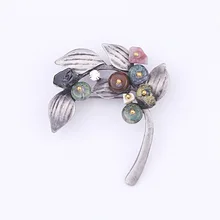 Европейская и американская мода Винтажная брошь ветка инкрустация природным камнем корсаж Женская креативная горячая Распродажа аксессуаров