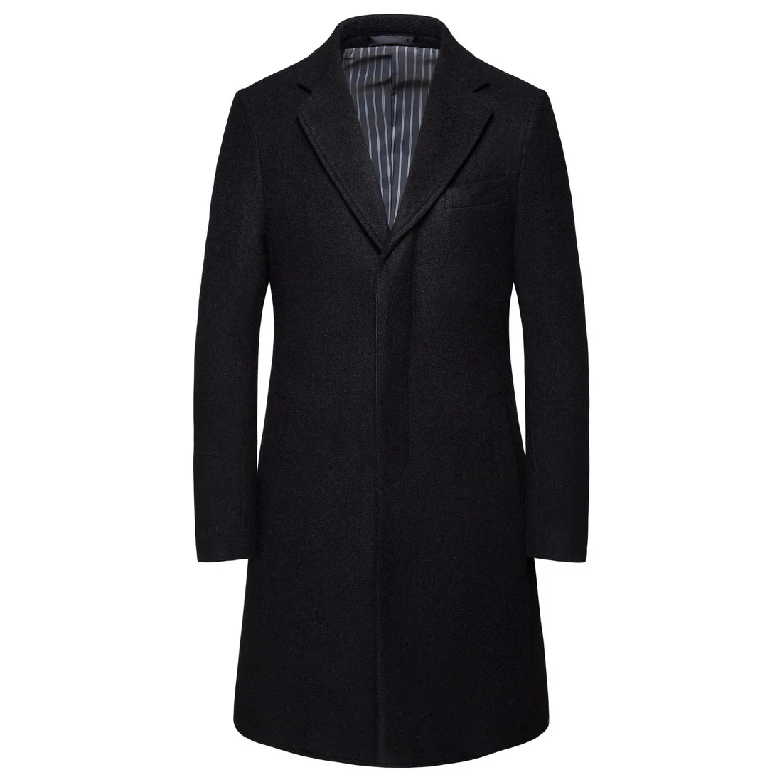 Новое роскошное шерстяное пальто для мужчин осень-зима однобортный Тренч средней длины британский стиль шерстяная куртка мужская одежда 6XL