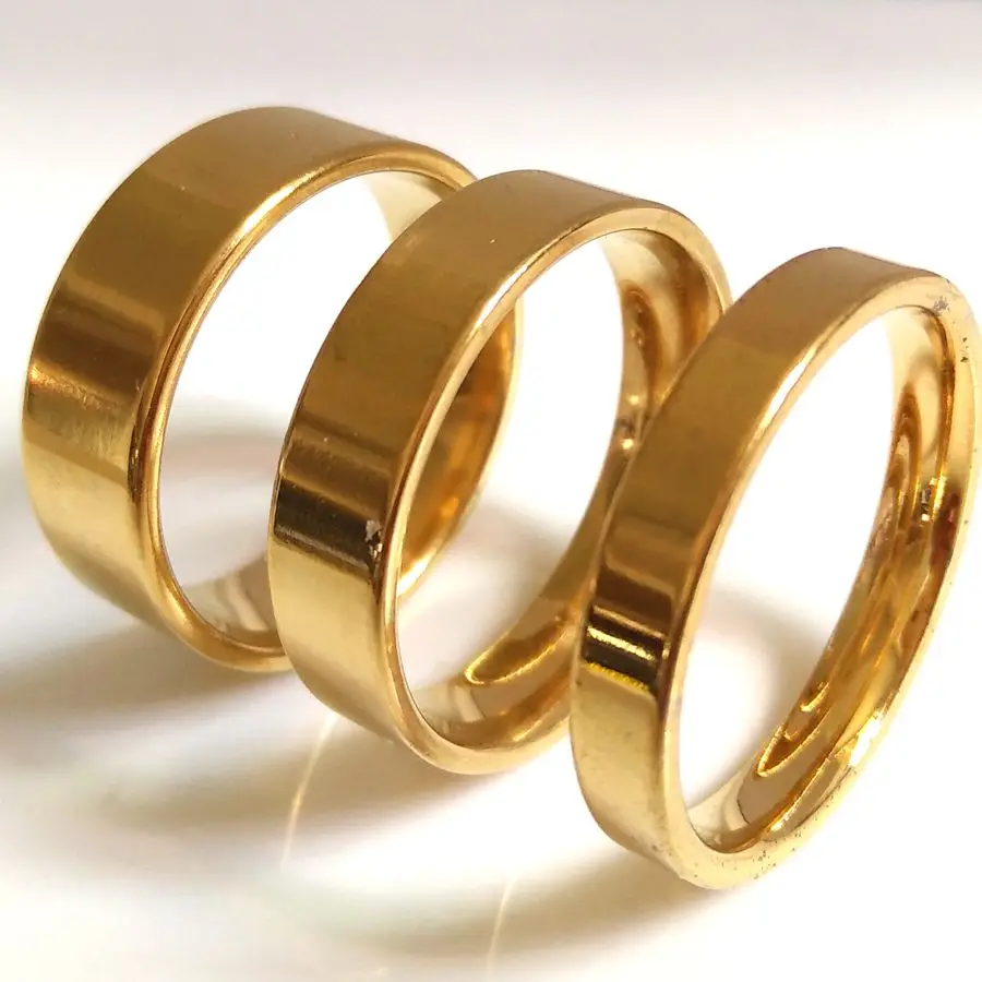 36pcs/lot  4mm 6mm 8mm Stainless Steel Rings Men Women Couples Jewelry 4