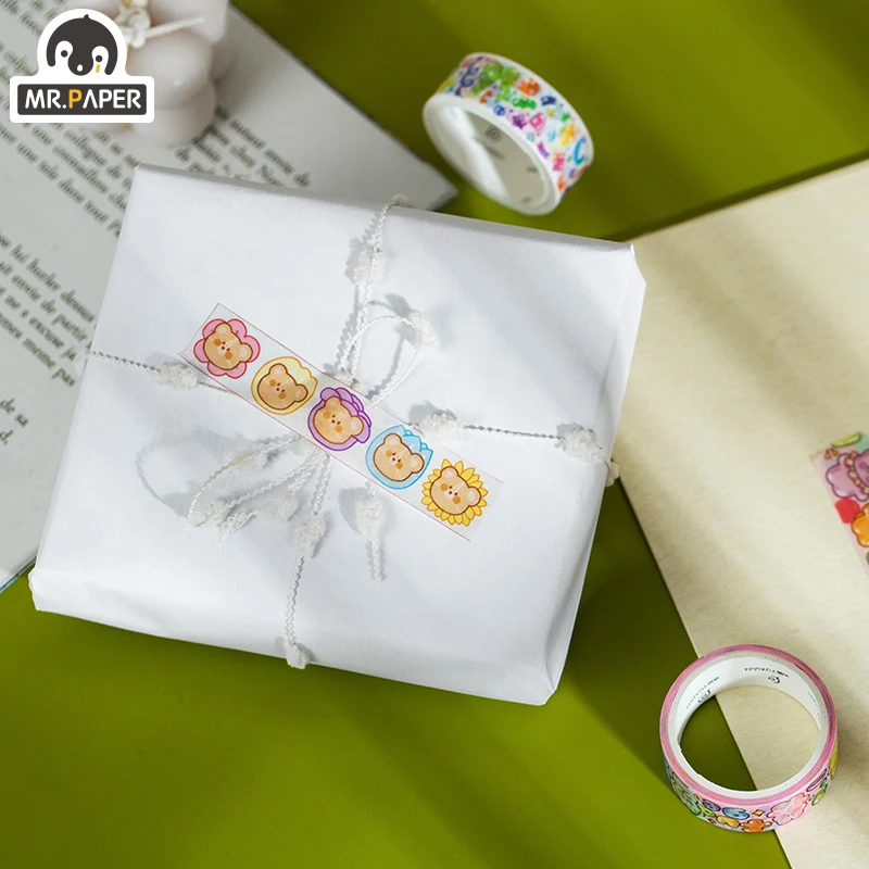 Mr.Paper 12 Designs 1 Roll There Is A Small World Series Cartoon Style Creative Cute Decor Hand Account DIY Material Washi Tapes