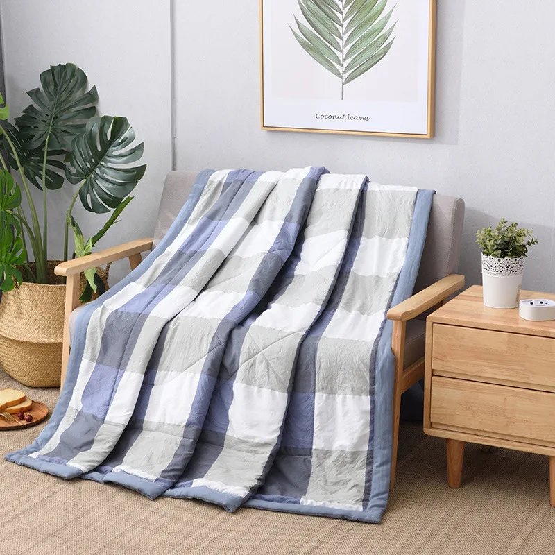 

Machine Washable Washing Summer Blanket Japanese Style Simple-Style Washing Cotton Air Conditioner Blanket Double Version of 1.5