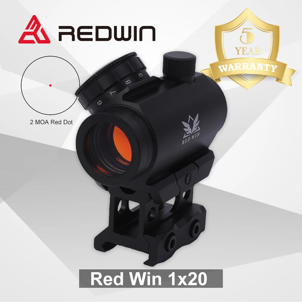 Колпачок Red Win 2 MOA Dot 1 регулировка 11 уровней Красного освещения крепление планки