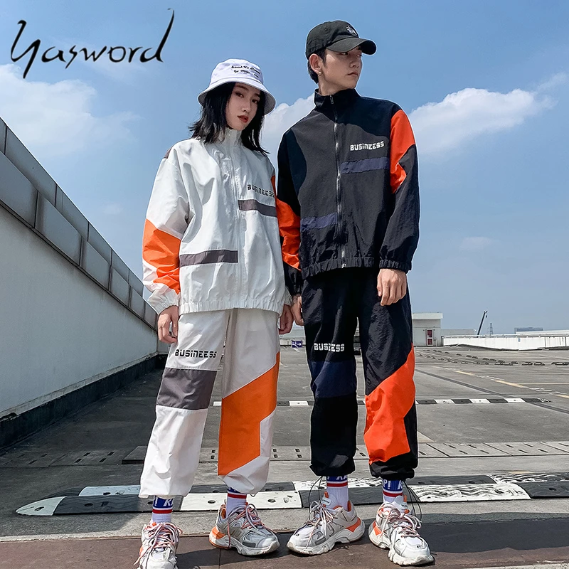 Yasword мужской комплект костюм для пар, спортивный костюм для бега, дизайнерский повседневный мужской круглый, спортивная одежда с воротником, Мужской Топ, мужская Толстовка