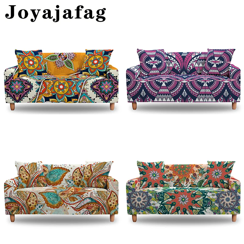 

Ethnic Design Elastic Sofa Cover For Living Room Washable Stretch Couch Protector Cover 1/2/3/4 Seater All-cover Slipcover