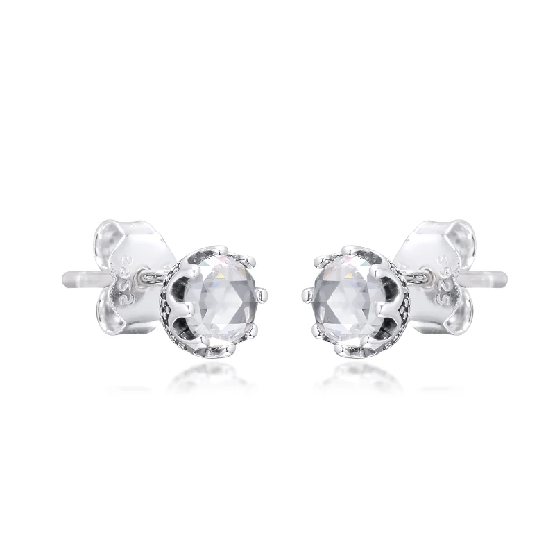 QANDOCCI 925 пробы серебряные серьги сверкающие короны серьги-гвоздики для женщин