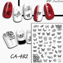 1Pcs Nail Design Color Butterfly 3D Nail Stickers Adhesive Sliders For Nails Art Decorations False Nails Sticker Girls Decals