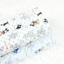 Половина метра Чистый хлопок seer sucker ткань с рисунком Микки Мауса, ручная работа DIY Одежда платье Детская одежда CR-141