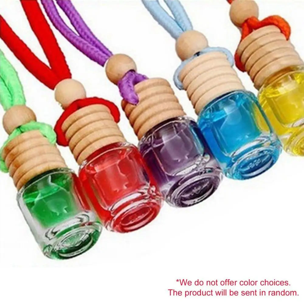 

8ml Car Ornaments Perfume Aroma Essential Oil Diffuser Hang Strap Glass Bottles Air Freshener Automobile Styling Accessories