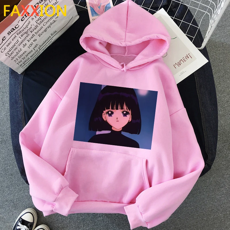 Сейлор Мун каваи аниме Harajuku Толстовка для женщин Ullzang милый кот мультфильм корейский стиль толстовка 90s Модный Графический Hoody женский