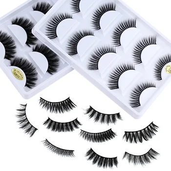 

New 5 Pairs 3D Mink Hair False Eyelashes Natural Long Thick 3D Eyelashes Crisscross Full Strip Lashes Handmade Eyelashes