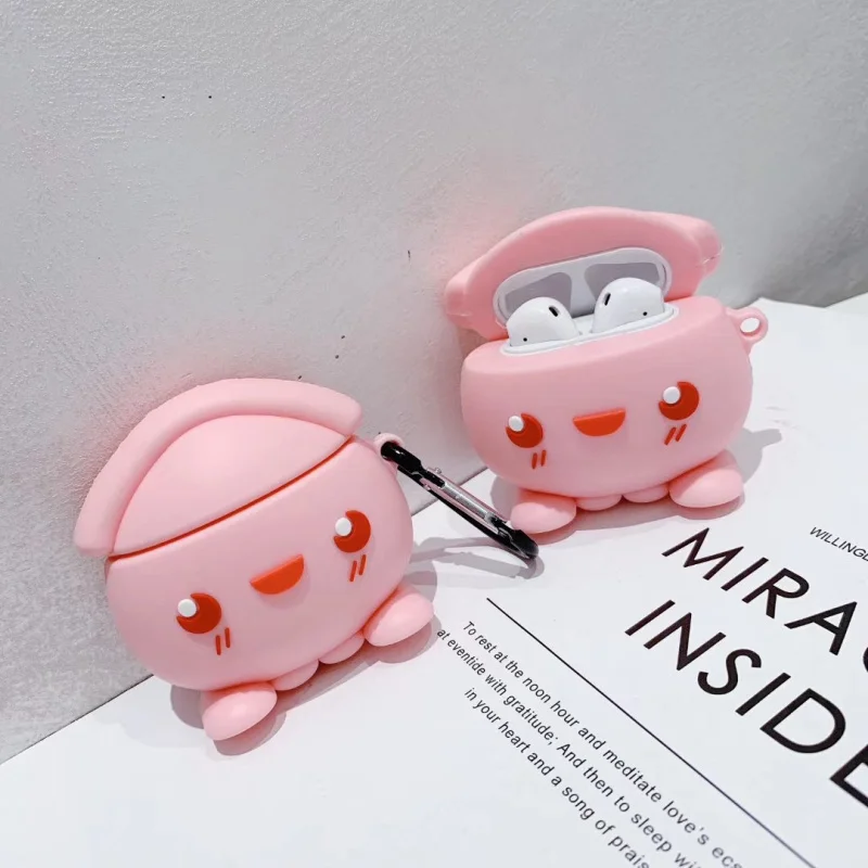 Чехол для AirPods с милым мультяшным медведем пандой кроликом из силикагеля, чехол для наушников s для Apple Airpods 2, Защитная крышка с кольцом на палец