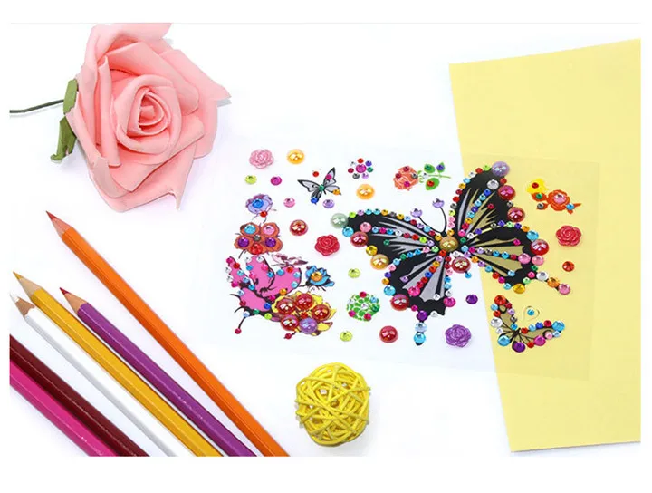 2  Acrylic Creative Stickers Women Fashion Jewelry Mobile Phone Shell Drill Diy Stickers DIY Handbook Diary Pearl Crystal Sticker