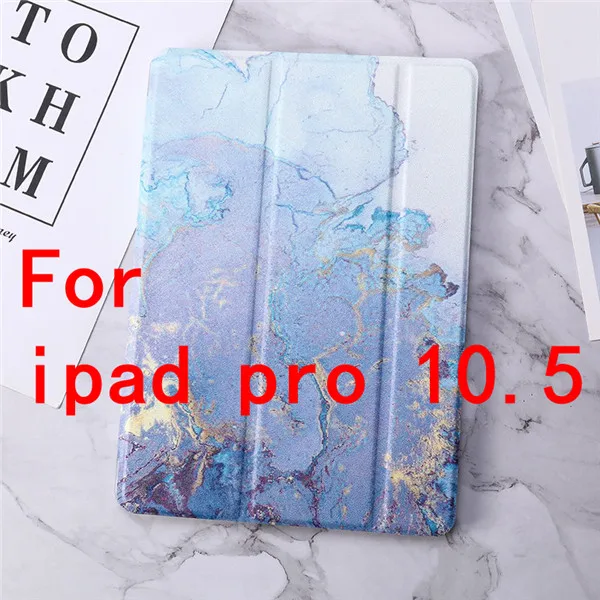 Чехол с мраморным узором для iPad 9,7 / чехол TPU Силиконовый чехол Чехол для iPad Air 2 Air 1 Pro 10,5 3 раза Тонкий чехол - Цвет: blue
