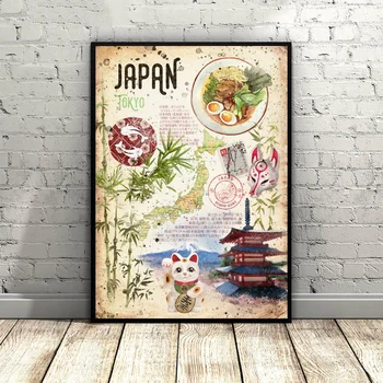 

Travel Poster JAPAN MEXICO ITALY USA AUSTRALIA Art Canvas Poster Wall Pictures for Living Room Dropshipping