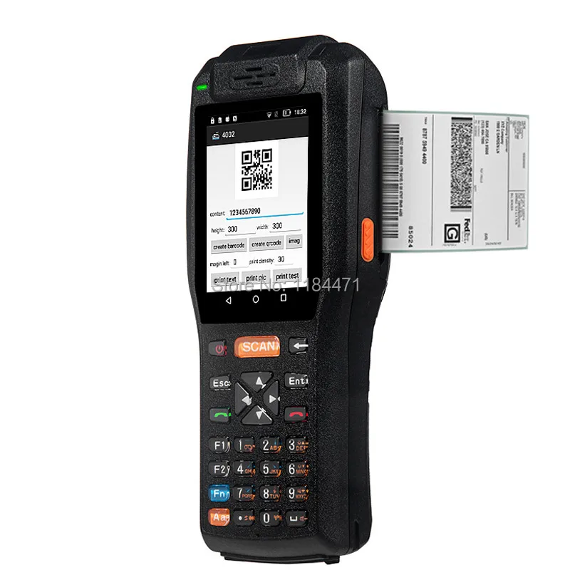 4G Android 13 56 HZ Ручной Считыватель RFID 2D изображение QR сканер штрих кода промышленный