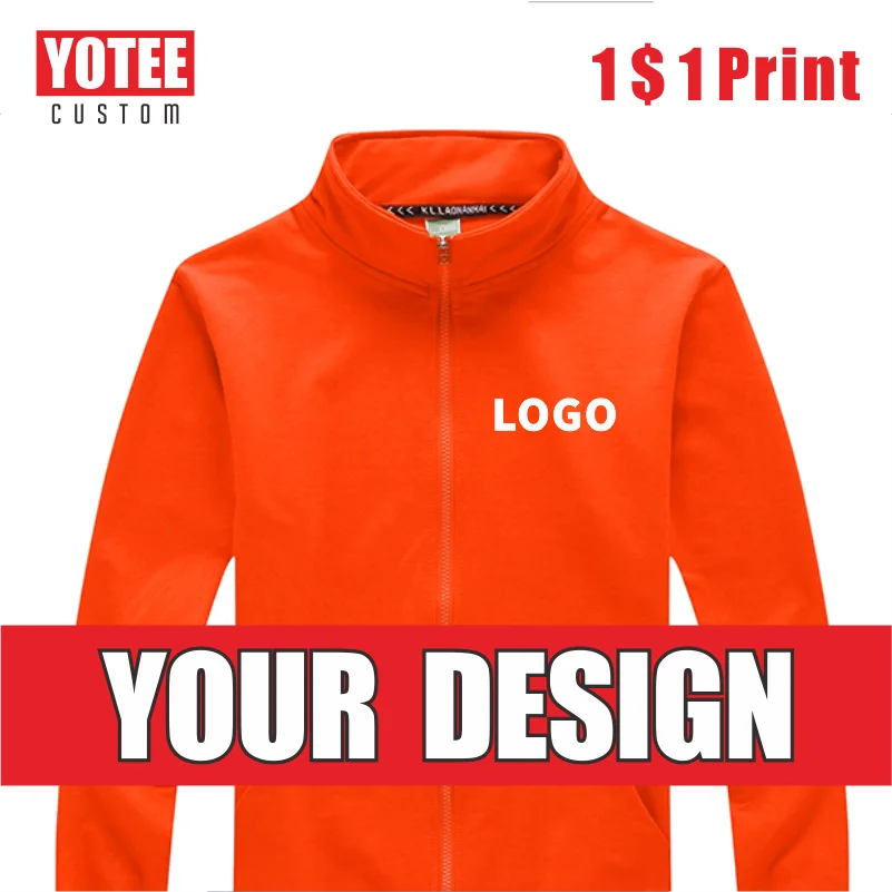 YOTEE autumn and winter casual high-quality long-sleeved jacket LOGO group custom cotton men and women LOGO embroidered jacket jackets