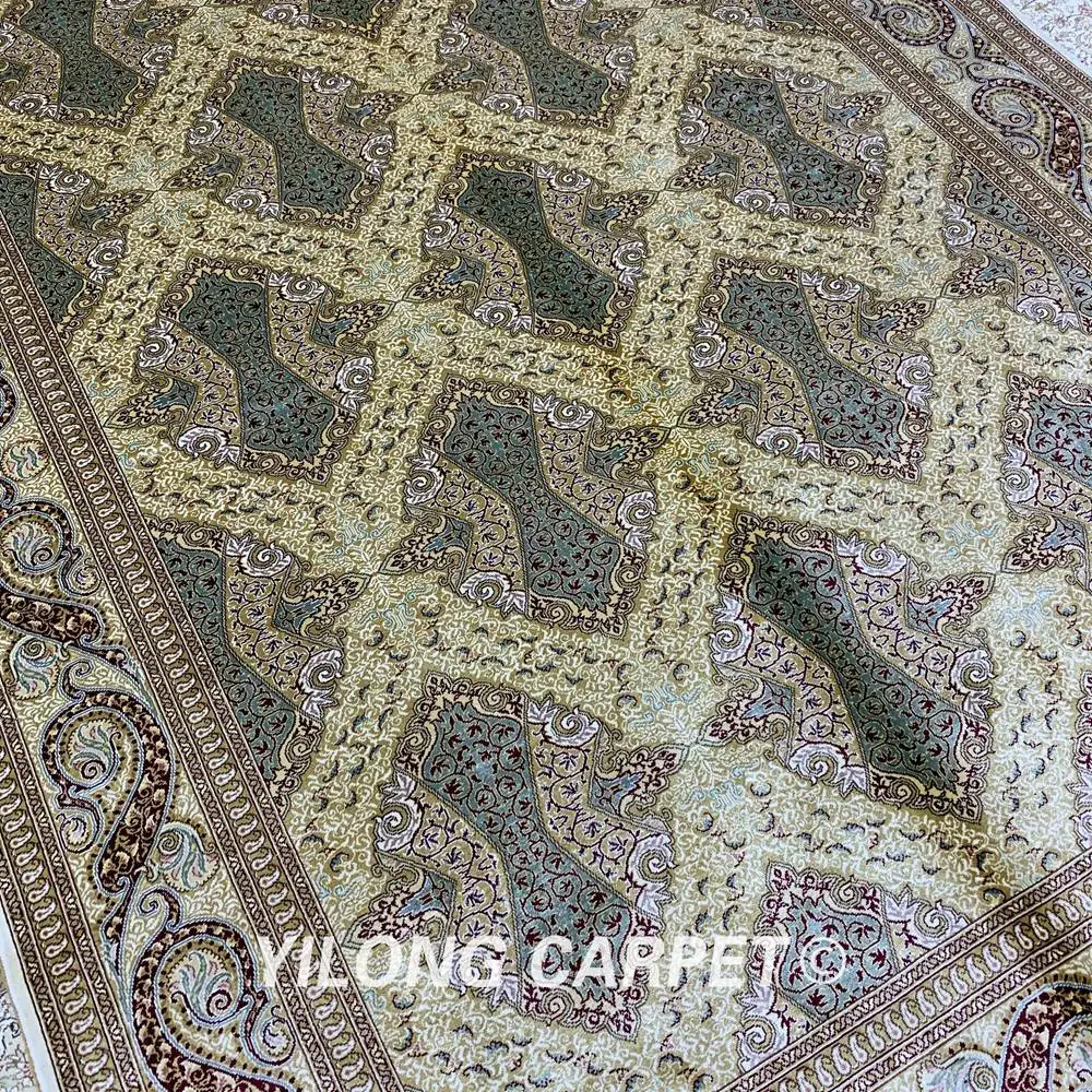 Yilong 5,5 'x8' персидский ковер Прямоугольник Зеленый турецкий ковры ручной вязки(ZQG254A