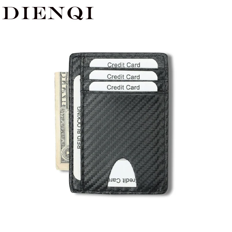 DIENQI тонкий кожаный кредитный держатель для карт мини Тонкий Бизнес id кредитница деньги чехол короткий маленький кошелек для мужчин визитница карман