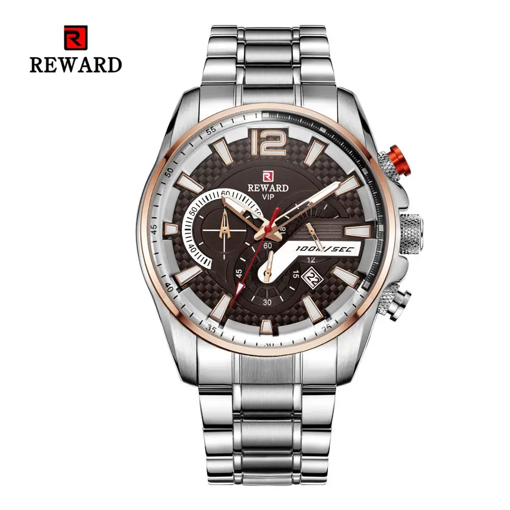 Relojes Para Hombre, брендовые модные светящиеся водонепроницаемые кварцевые часы, Роскошные мужские часы из нержавеющей стали, мужские деловые часы - Цвет: silver coffee