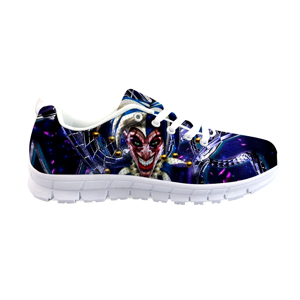 

Classic Sneakers with Cool Clown Pattern Shoes for Spring/Summer Travel Mesh Shoe Ladies Lace-Up Flats Casual Zapatos Female