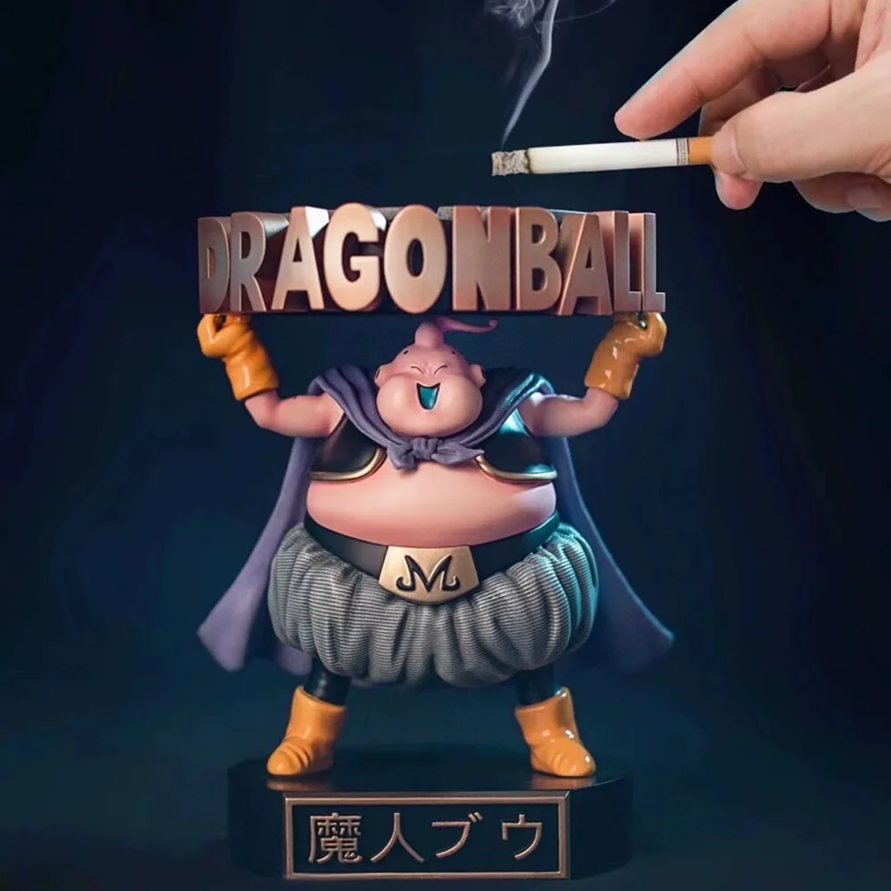 Dragon Ball Super Majin Buu Anime Figure Ashtray Fat Buu Cute Figurine DBZ Brinquedos Collectible Toy Dolls Statue Juguetes Toys