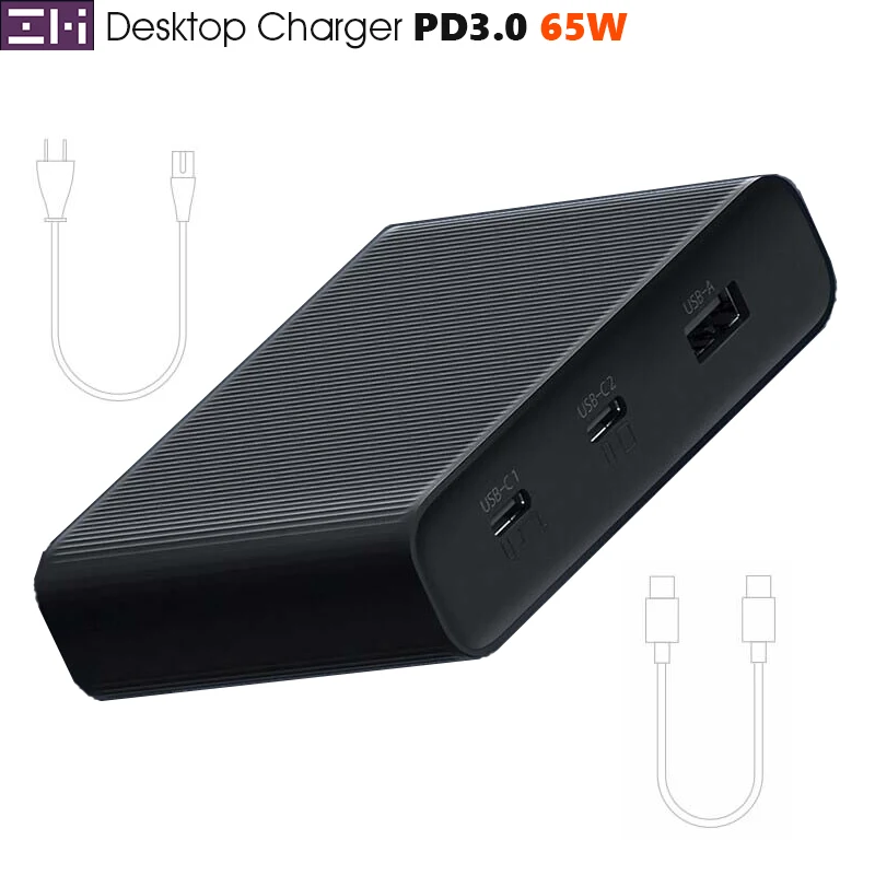 ZMI настольное зарядное устройство 65 Вт 3 порта PD3.0 USB 2C1A для Android iOS переключатель PD 0