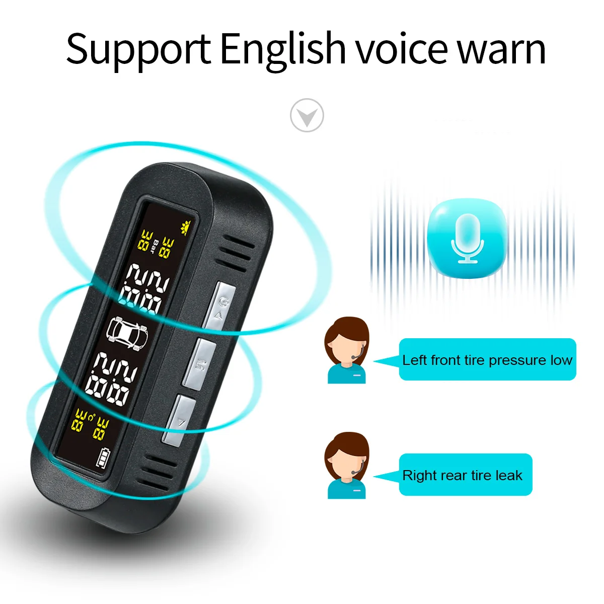 Система мониторинга давления в шинах TPMS на солнечной энергии с цифровым ЖК