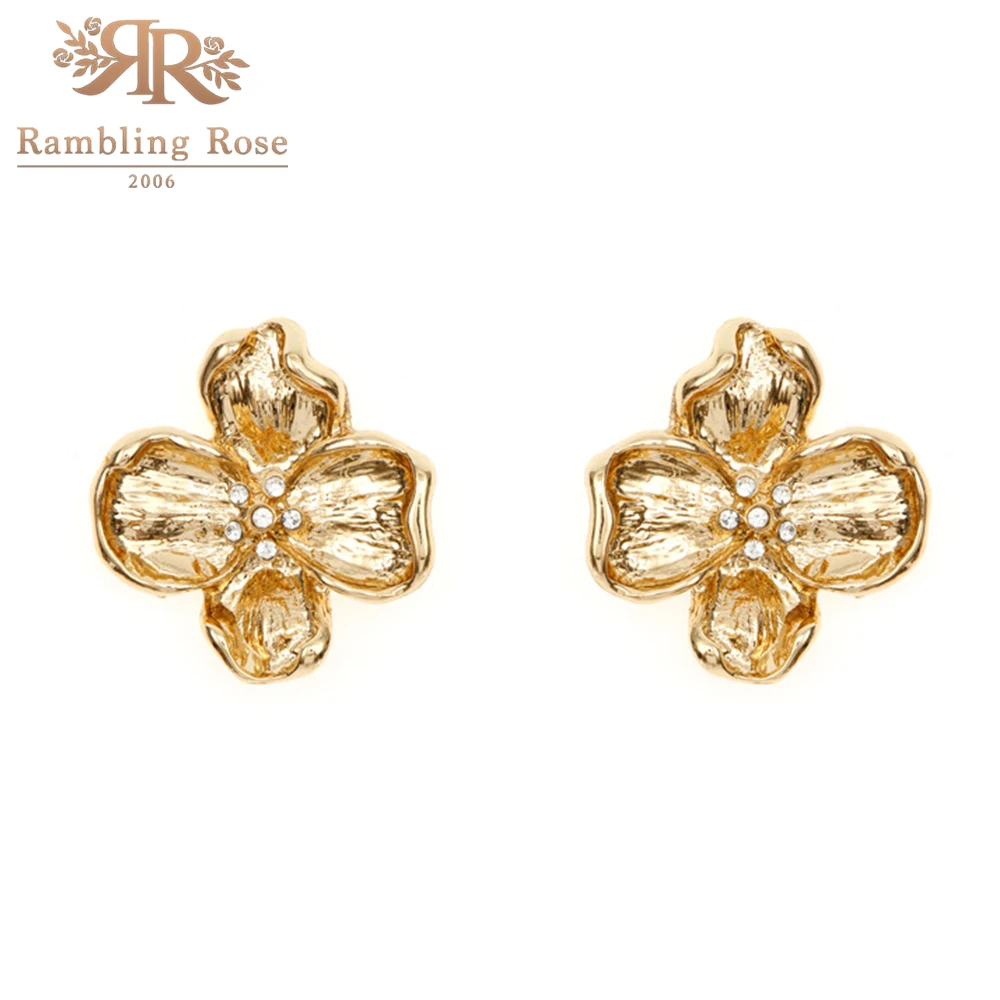 

Fashion Small Cute Flower Earrings For Women With Crystal Statement Earrings Luxury Wedding Party Stud Earrings Jewelry