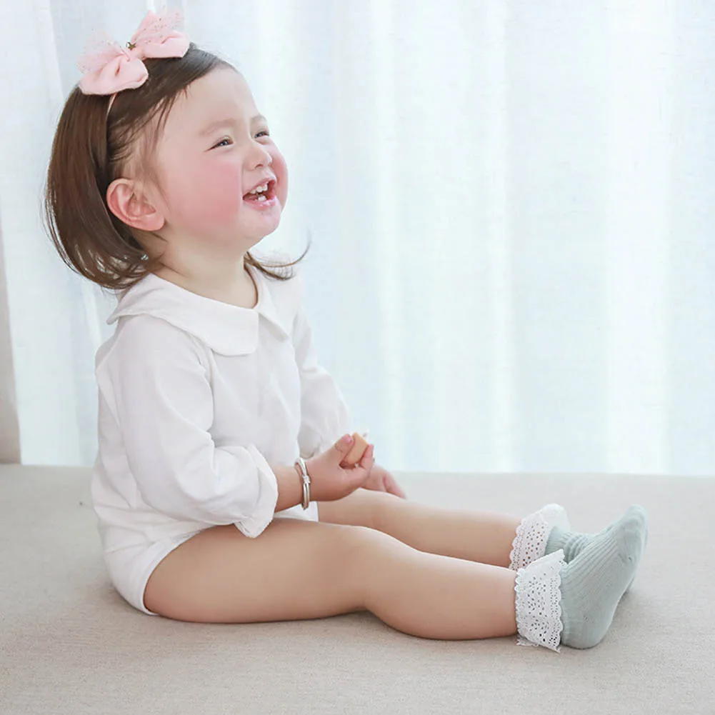 Children Ankle Fancy Retro Lace Ruffle Frilly Princess Cotton Beauty Socks 6M-5T Toddler Girls Socks New